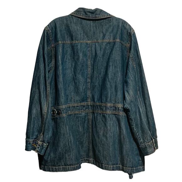 ROAMANS Jean Jacket 18W Blue Denim Chest Pockets Metal Buttons Casual Chore Coat - Picture 6 of 6